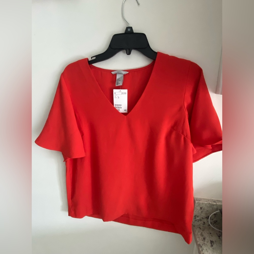 NWT bright red blouse